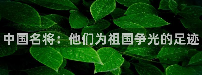 欧亿网址：中国名将：他们为祖国争光的